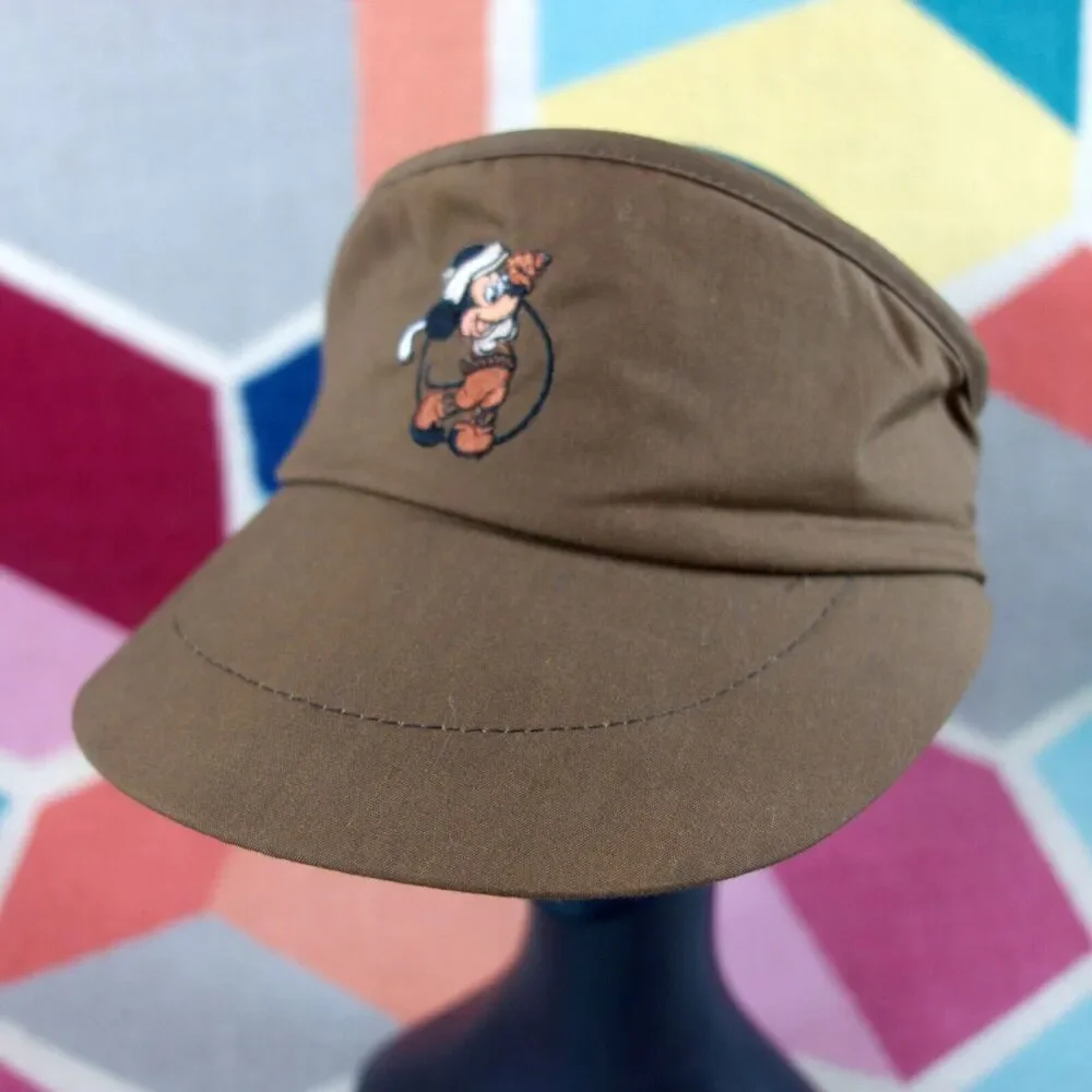 Walt Disney Minnie Mouse‎ Embroidered Visor Brown Adjustable Fit